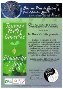 Affiche Journée Portes Ouvertes 2 juin 2019 Pluie de graines